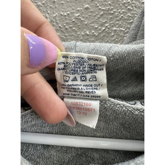 Victorias Secert PINK Womens Sweatshirt Size Small Gray Logo Hooded Pullover - Picture 5 of 11